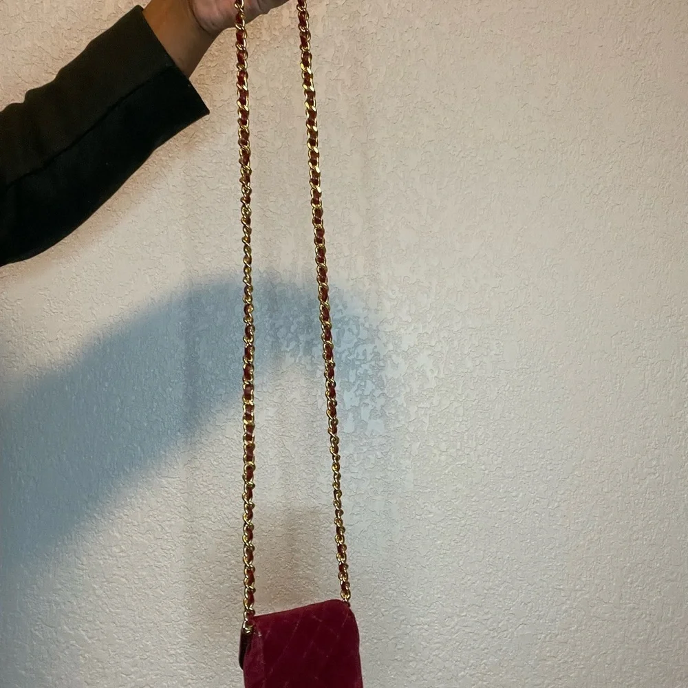 Rare Vintage Chanel Nano Velvet Flap Bag - Picture 4 of 12
